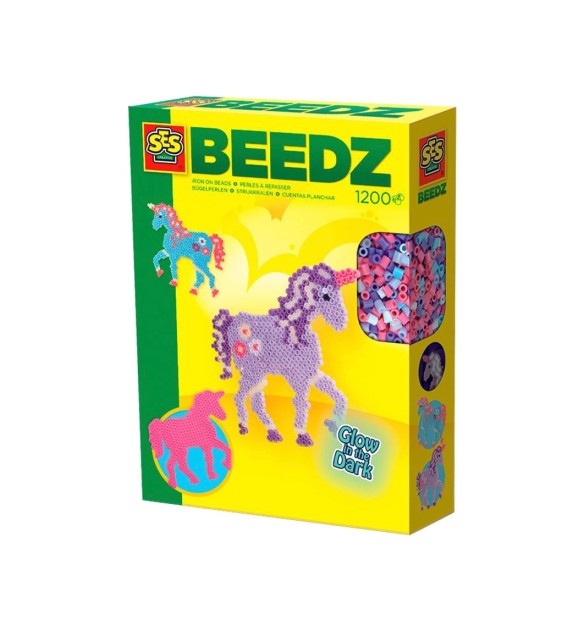 Bügelperlen-Set Einhorn Glow in the Dark