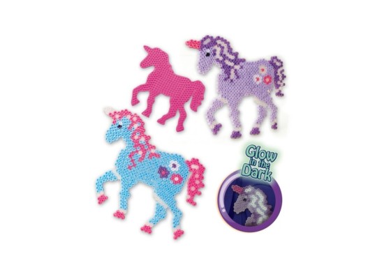 Bügelperlen-Set Einhorn Glow in the Dark
