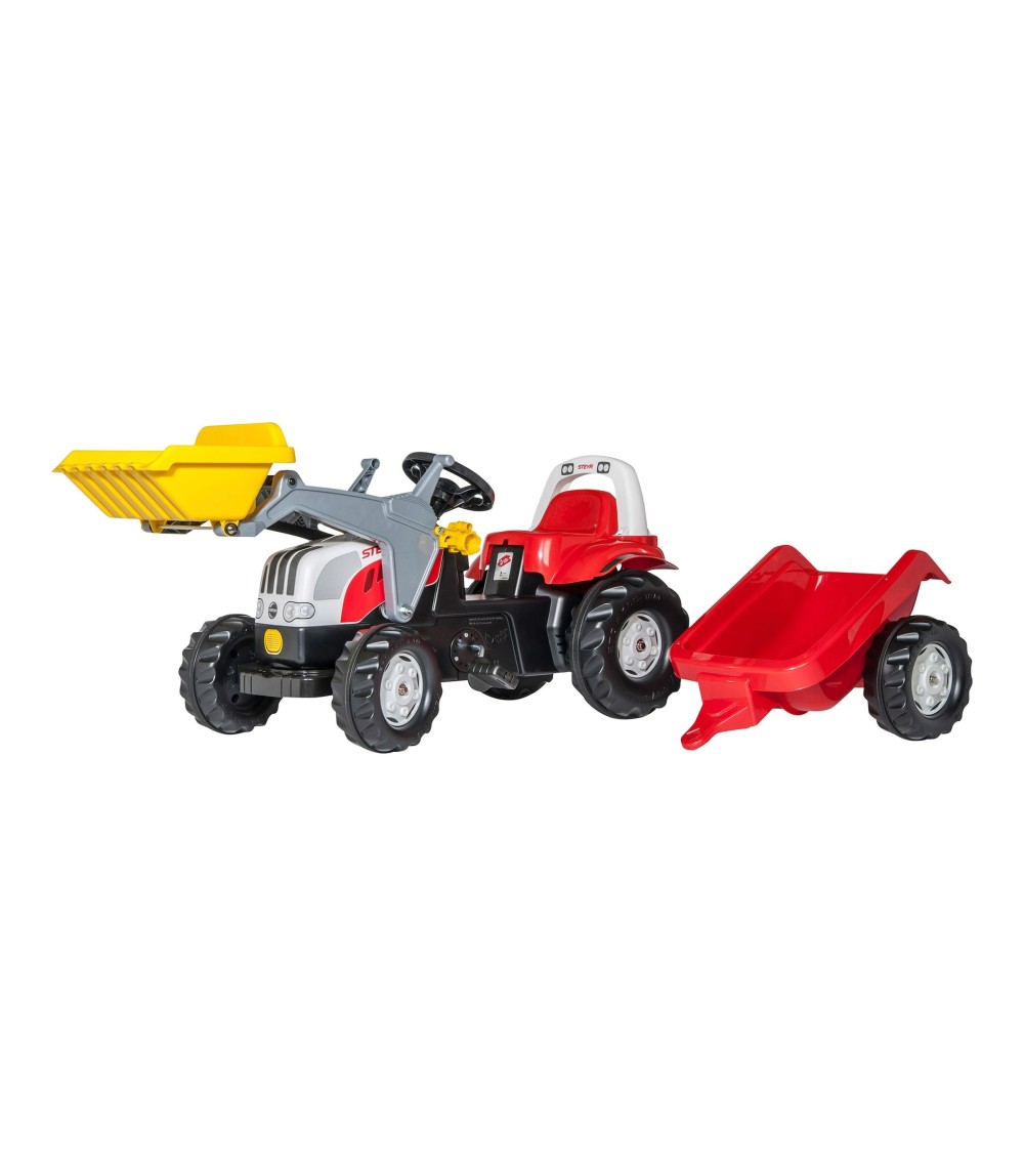 Trettraktor rollyKid Steyr 6165 CVT mit Frontlader und Anhänger