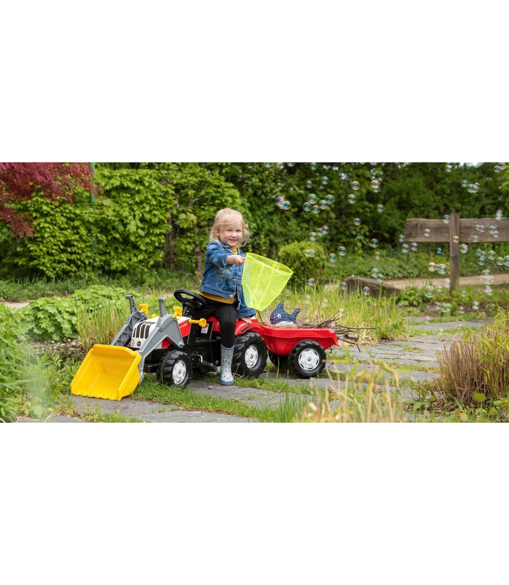Trettraktor rollyKid Steyr 6165 CVT mit Frontlader und Anhänger