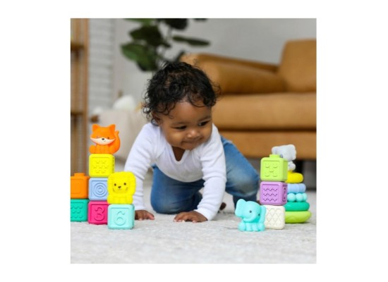 Sensorische Bauklötze, Stapelspielzeug & Tiere