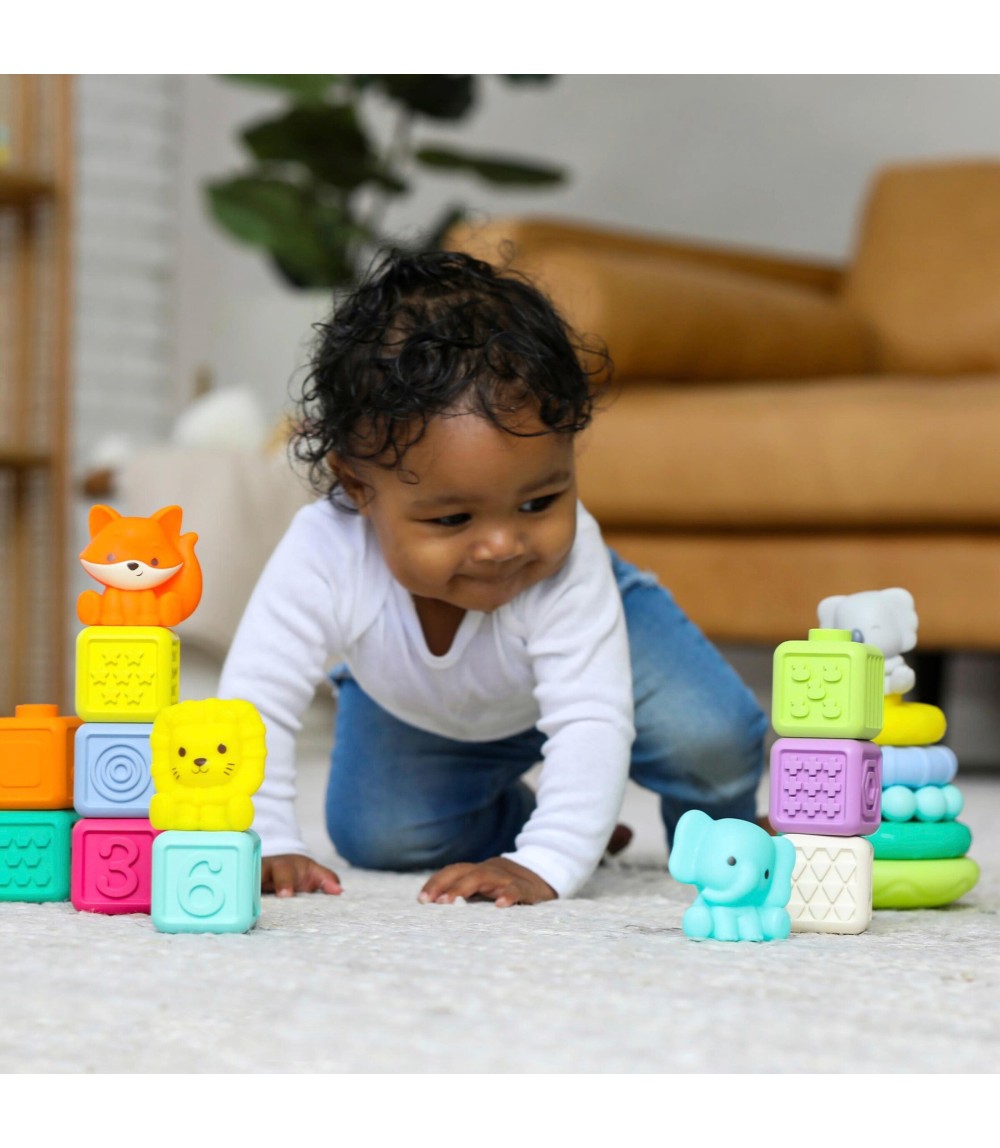 Sensorische Bauklötze, Stapelspielzeug & Tiere