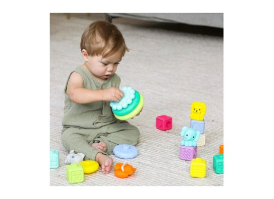 Sensorische Bauklötze, Stapelspielzeug & Tiere