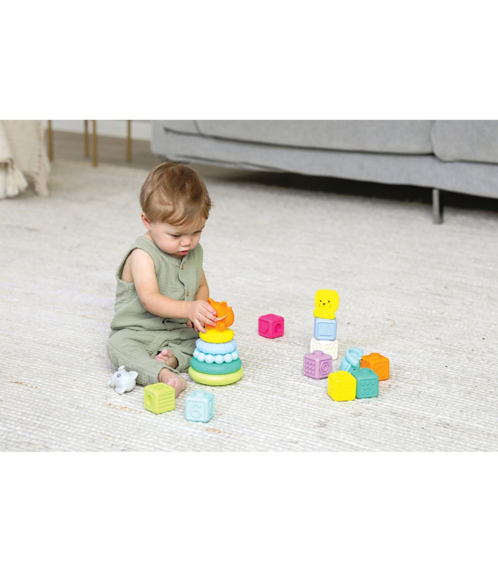 Sensorische Bauklötze, Stapelspielzeug & Tiere