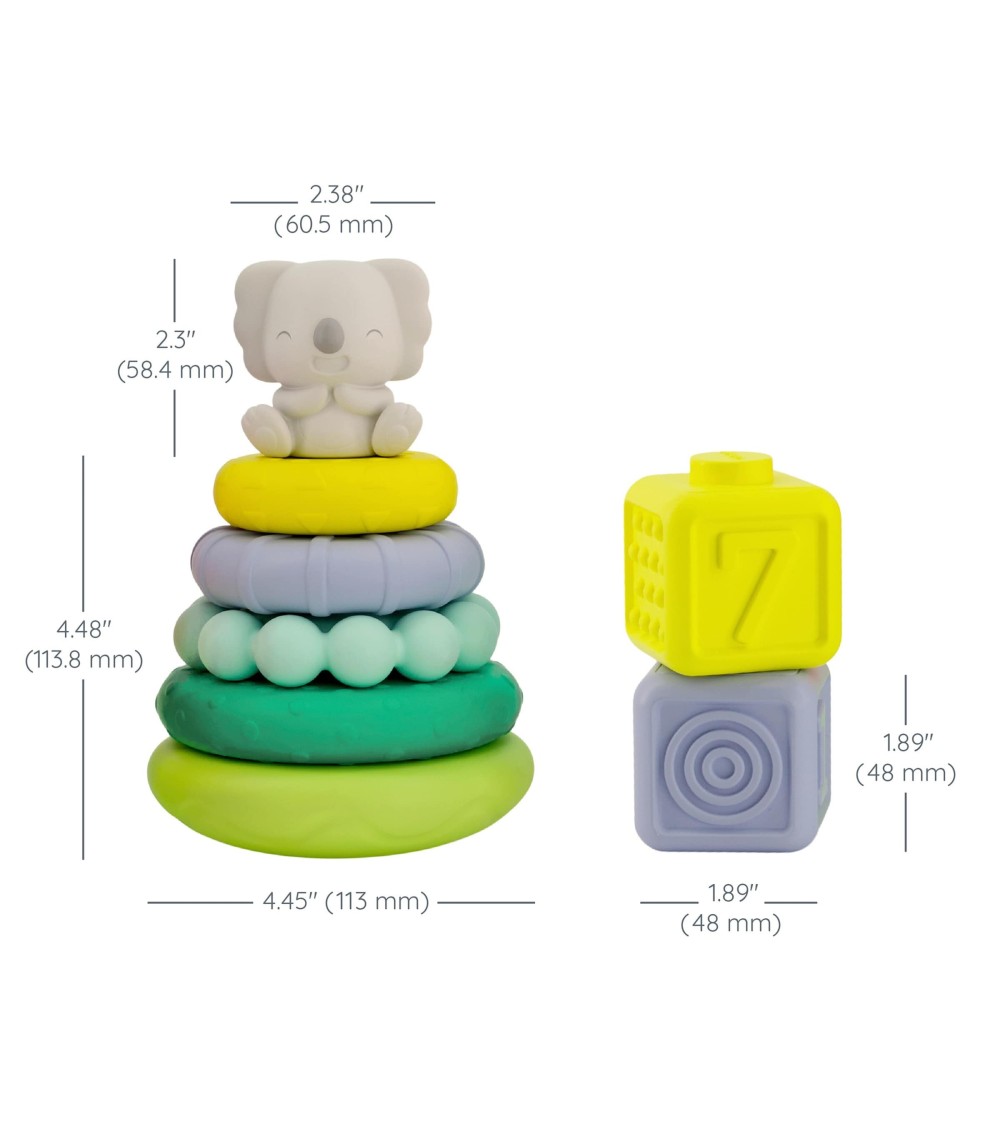 Sensorische Bauklötze, Stapelspielzeug & Tiere