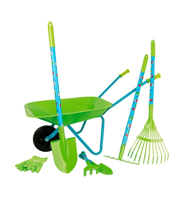 Großes Gartenset mit Schubkarre