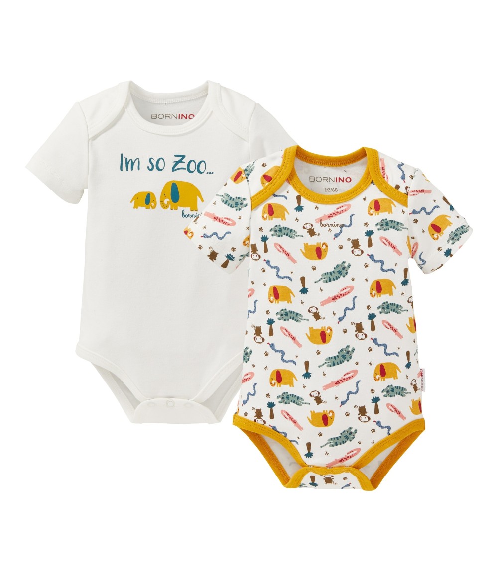 2er-Pack Bodys kurzarm Zoo