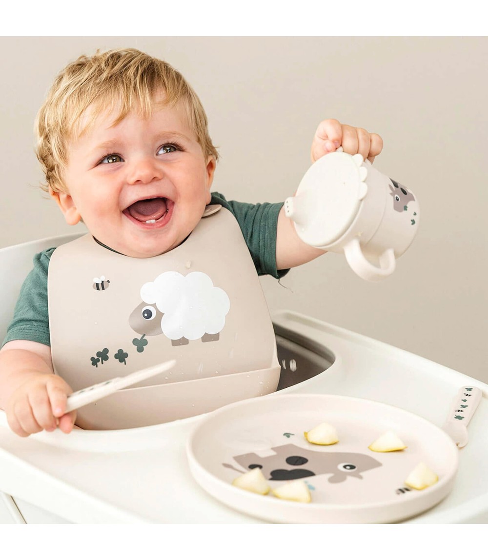 Silikonlätzchen mit Auffangschale