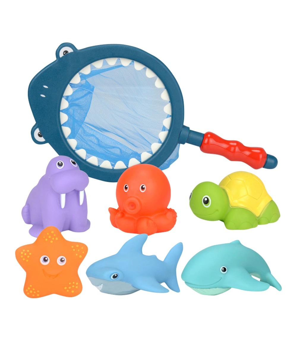 Badespielzeug Badewannenfreunde mit Fischernetz