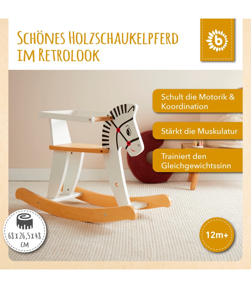 Schaukeltier aus Holz Zebra