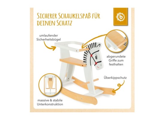 Schaukeltier aus Holz Zebra