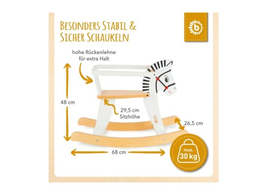 Schaukeltier aus Holz Zebra