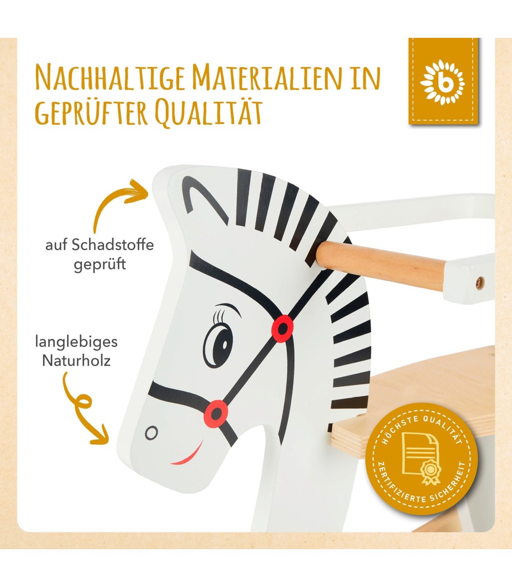 Schaukeltier aus Holz Zebra