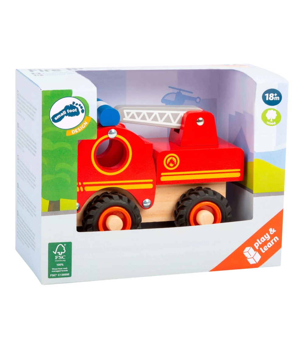 Feuerwehrfahrzeug aus Holz