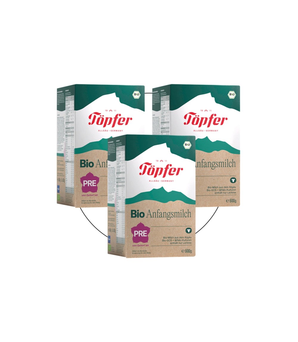 Bundle 3er Pack Bio Anfangsmilch Pre 600 g