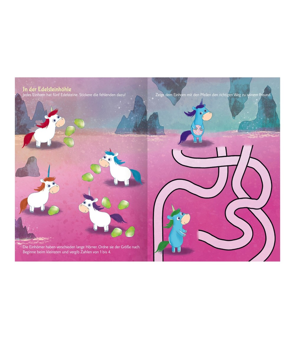 Stickern & Rätseln - Einhörner