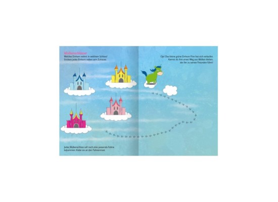 Stickern & Rätseln - Einhörner