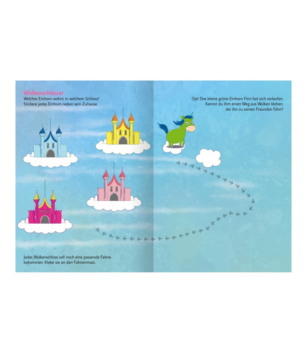 Stickern & Rätseln - Einhörner