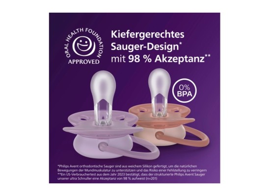 2er-Pack Schnuller ultra soft, 6-18M