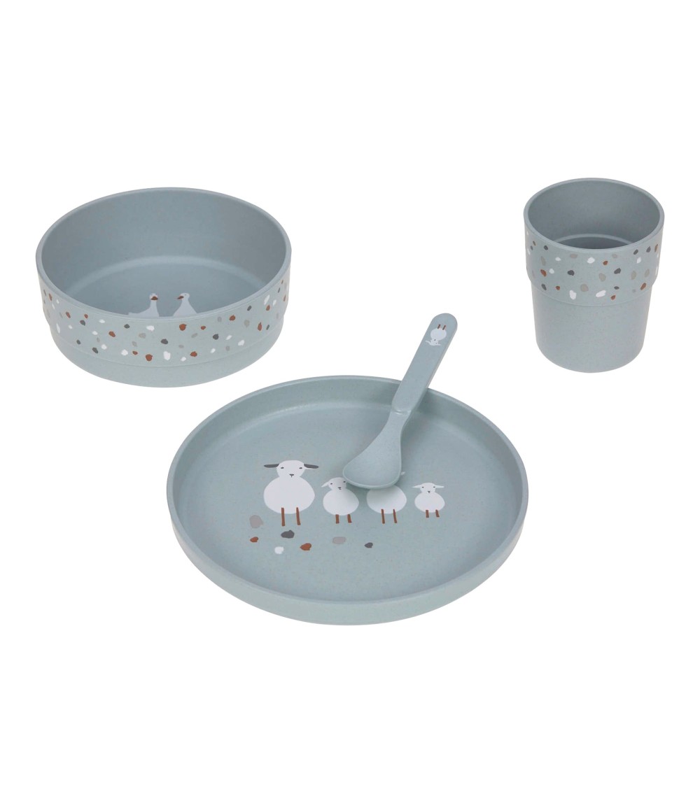 4-tlg. Geschirrset mit Zellulose