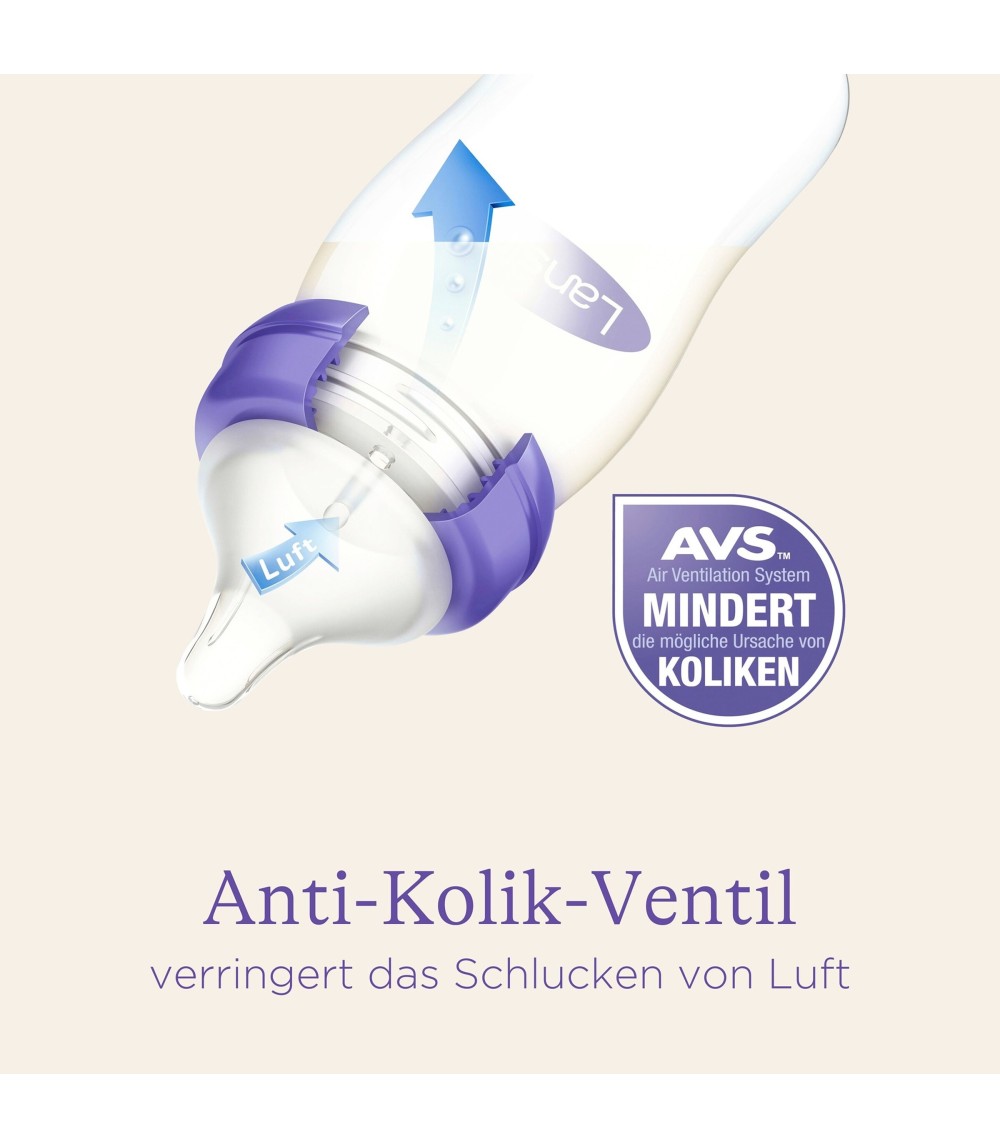 Babyflasche mit NaturalWave®Sauger S, Glas, Weithals, 160 ml