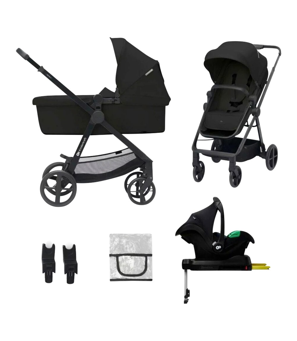 Kombikinderwagen NEWLY 4in1 Trio-Set inkl. Babyschale MINK PRO und Isofix-Basis