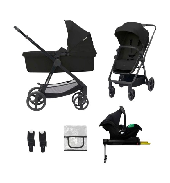 Kombikinderwagen NEWLY 4in1 Trio-Set inkl. Babyschale MINK PRO und Isofix-Basis