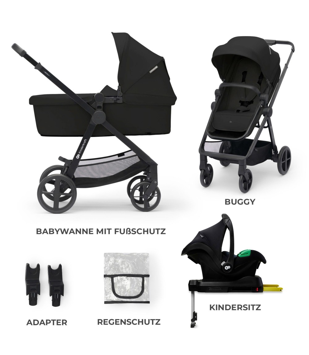 Kombikinderwagen NEWLY 4in1 Trio-Set inkl. Babyschale MINK PRO und Iso