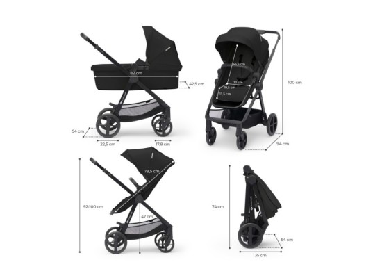 Kombikinderwagen NEWLY 4in1 Trio-Set inkl. Babyschale MINK PRO und Iso