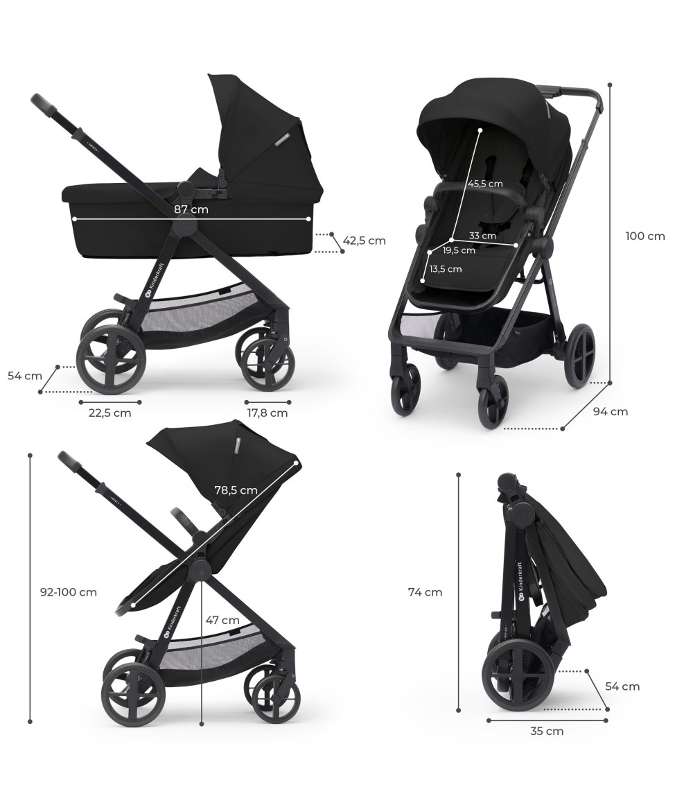 Kombikinderwagen NEWLY 4in1 Trio-Set inkl. Babyschale MINK PRO und Iso