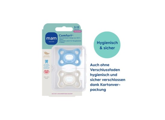 2er-Pack Schnuller Comfort Silikon 3-12M