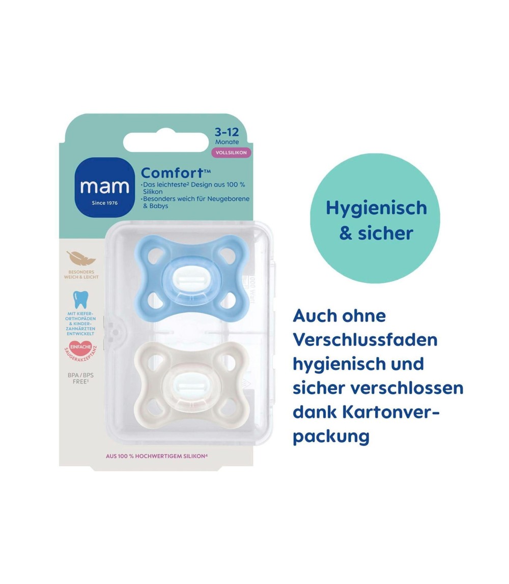 2er-Pack Schnuller Comfort Silikon 3-12M