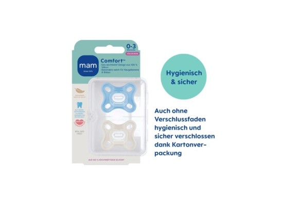 2er-Pack Schnuller Comfort Silikon 0-3M