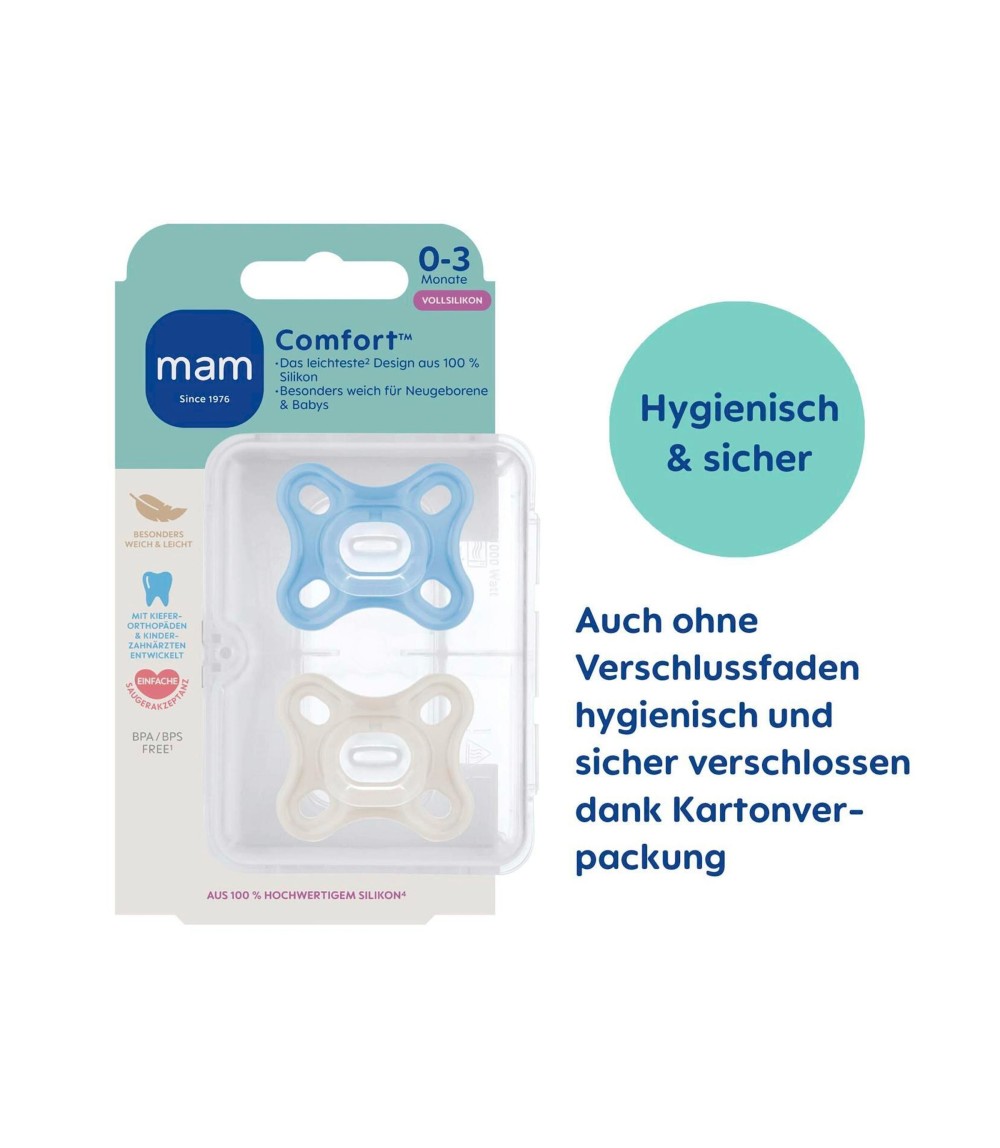 2er-Pack Schnuller Comfort Silikon 0-3M