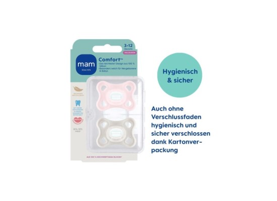 2er-Pack Schnuller Comfort Silikon 3-12M