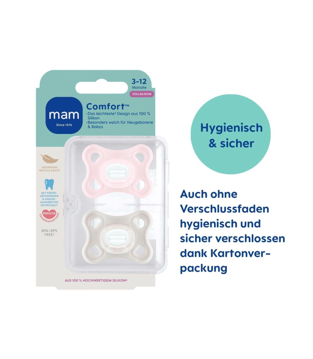 2er-Pack Schnuller Comfort Silikon 3-12M