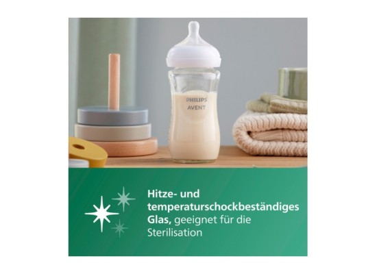 4-tlg Babyflaschen-Set, Natural Response, Glas, ab Geburt