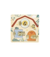 Motorikbrett Schloss und Riegel Safari