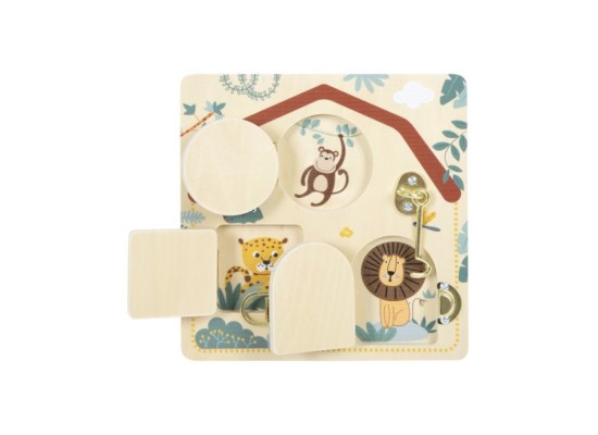 Motorikbrett Schloss und Riegel Safari