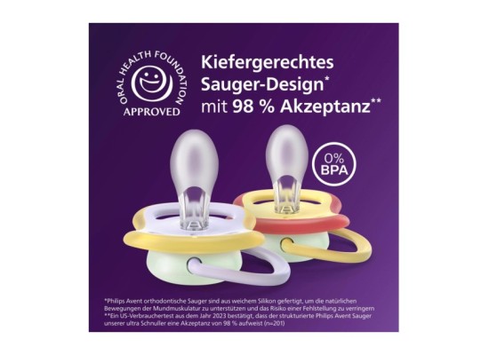 2er-Pack Schnuller ultra air Nighttime, 0-6M