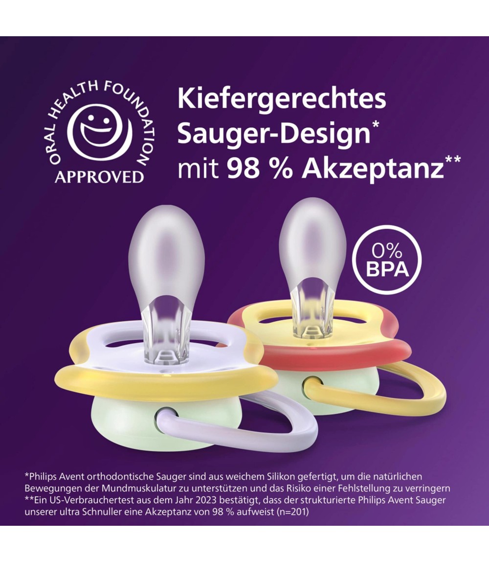 2er-Pack Schnuller ultra air Nighttime, 0-6M