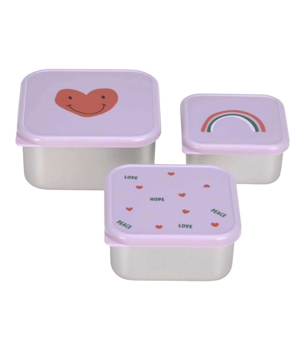 3tlg. Set Edelstahl Snackbox Happy Rascals