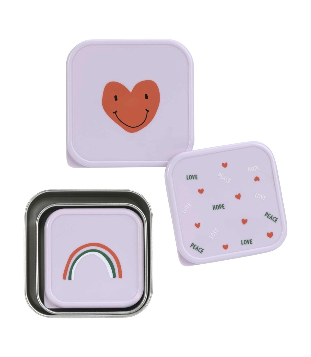 3tlg. Set Edelstahl Snackbox Happy Rascals