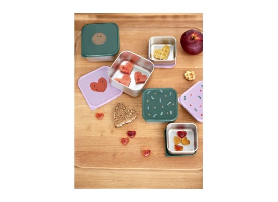 3tlg. Set Edelstahl Snackbox Happy Rascals