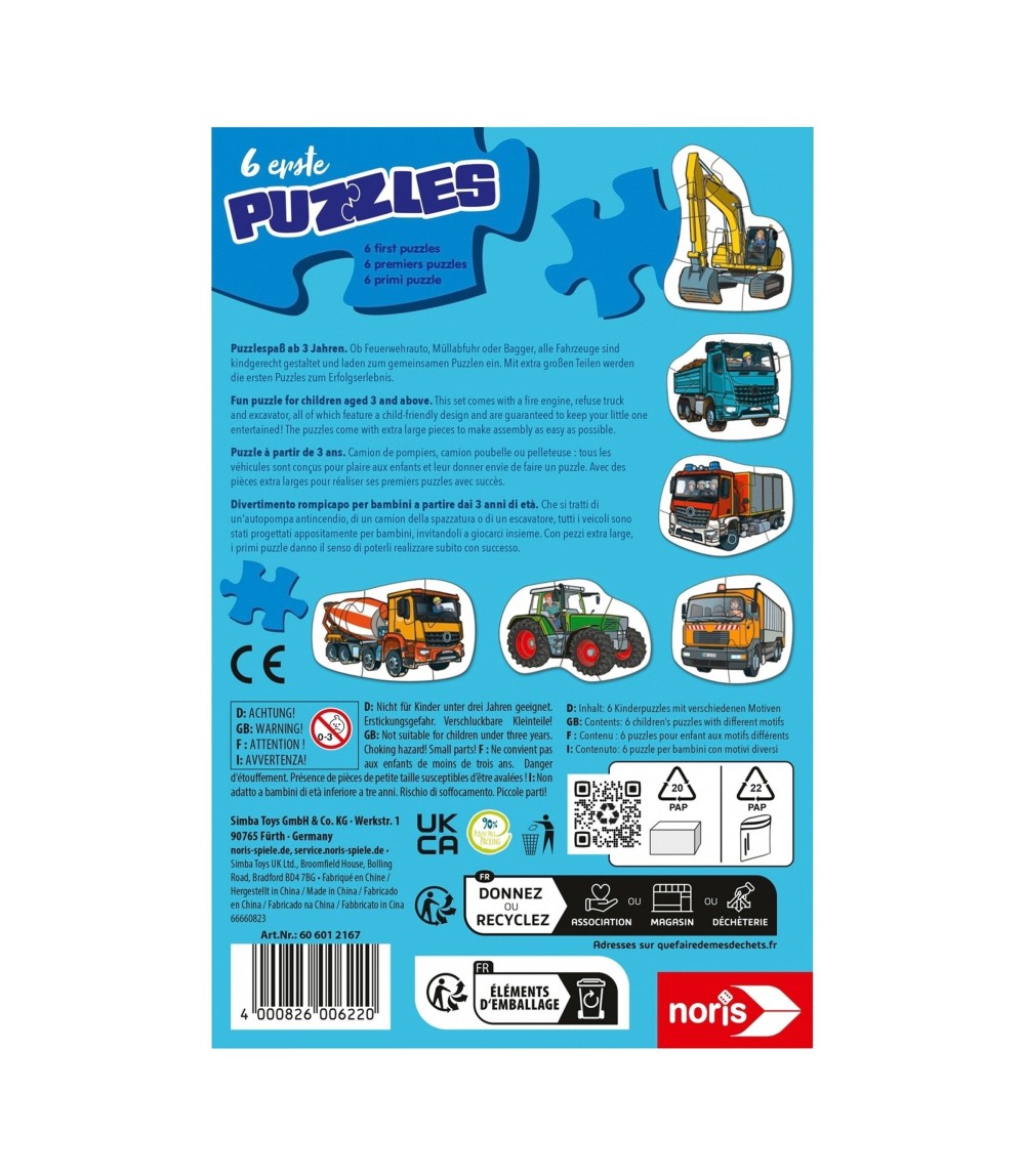 6 erste Puzzles - Fahrzeuge