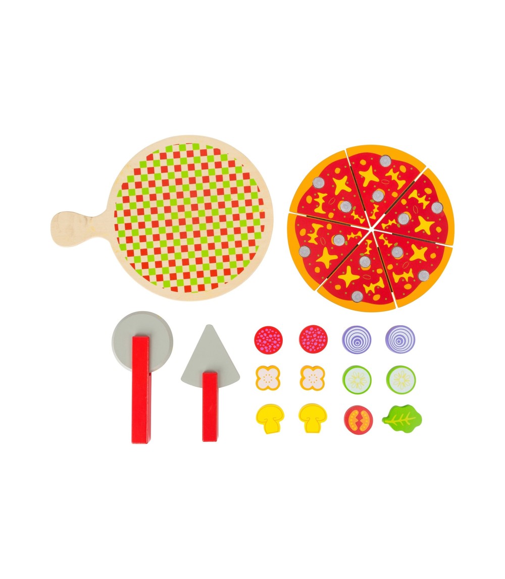 Schneide Pizza-Set aus Holz