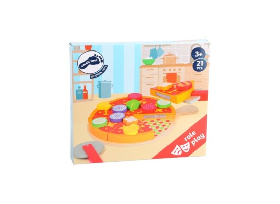 Schneide Pizza-Set aus Holz