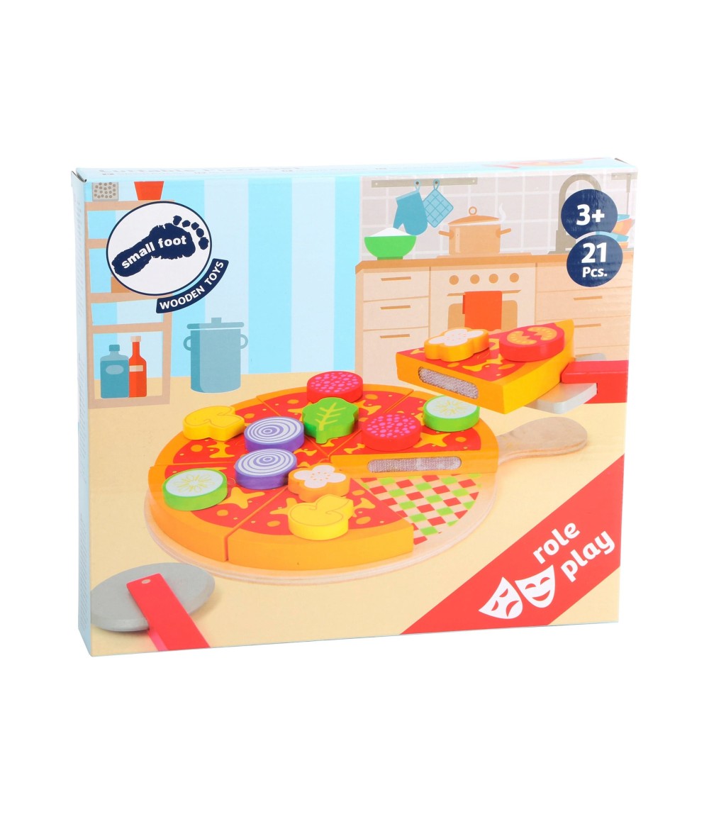 Schneide Pizza-Set aus Holz