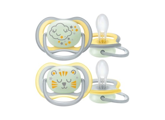 2er-Pack Schnuller Ultra Air nachtleuchtend 18M+ SCF376/01