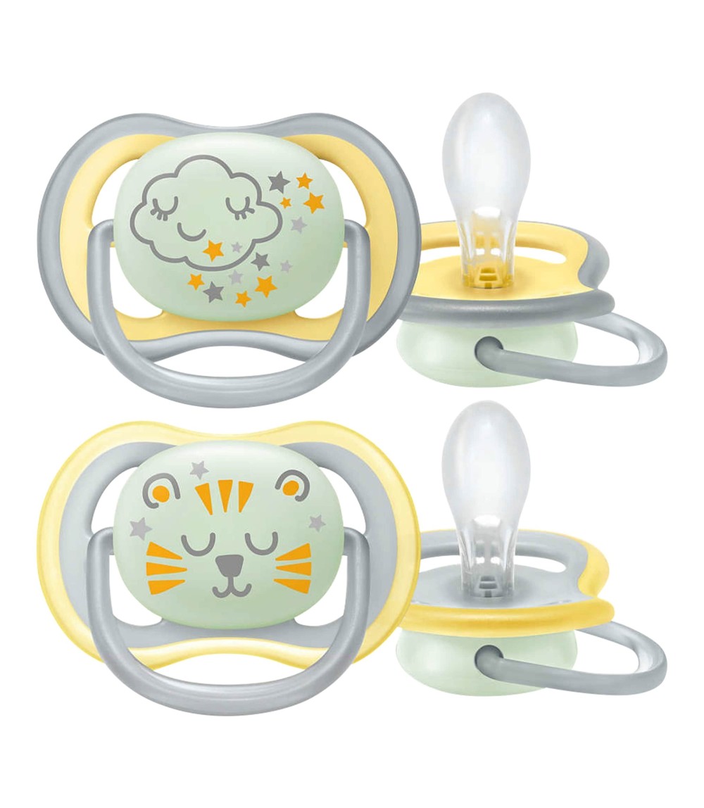 2er-Pack Schnuller Ultra Air nachtleuchtend 18M+ SCF376/01
